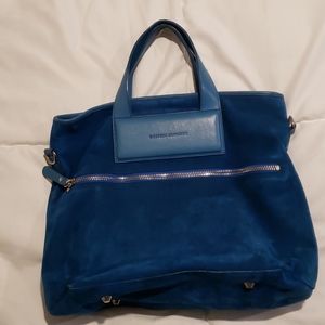Gorgeous blue suede designer tote